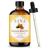 SIVA Papaya Seed Oil 4oz (118ml) Premium Cold-Pressed 100% Natural Carrier Oil With Dropper For Face, Skin Care, Body Massage, Hair Care, Hair Oiling & Scalp Massage