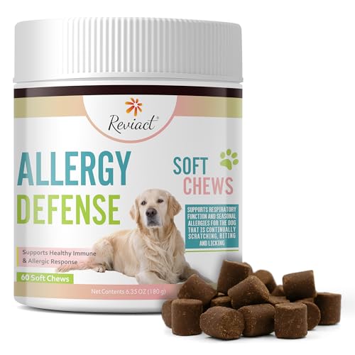 Allergy and Immune Support for Dogs – Itchy Skin Relief with Probiotics, Digestive Aid, Anti-Itch, Dry Skin & Coat Health, Hot Spots and Paw Licking, 60 Chewable Treats