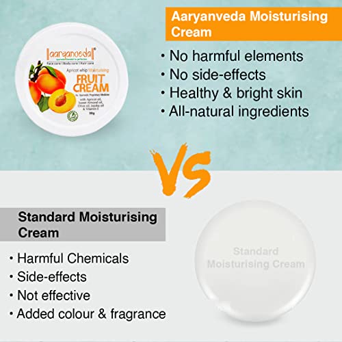 Image of Aryanveda Apricot Whip Moisturizing Fruit Cream For Men & Women 90 Gm Each - Pack Of 2