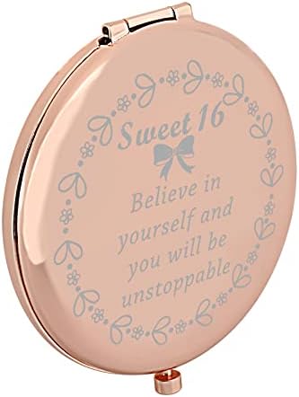 Sweet 16 Gifts 16th Birthday Gifts for Girls Compact Mirror Sweet Sixteen Gift for Daughter Girls Happy 16th Birthday Gifts (Believe in yourself)