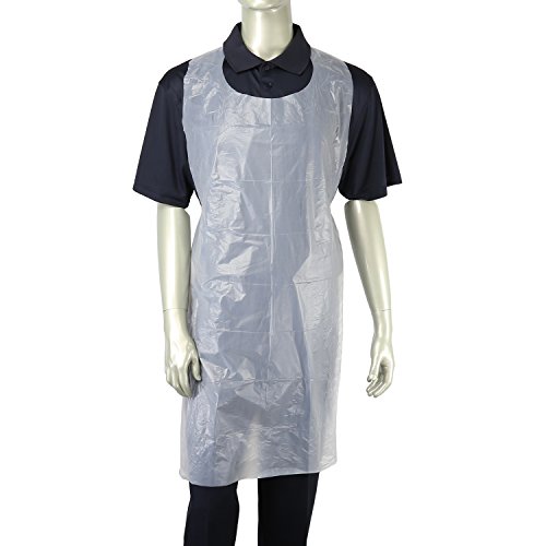 28" Polyethylene Apron In White #TOP21