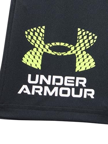 Under Armour Boys Tech Logo Shorts, (004) Black/White/High Vis Yellow, Small Plus2