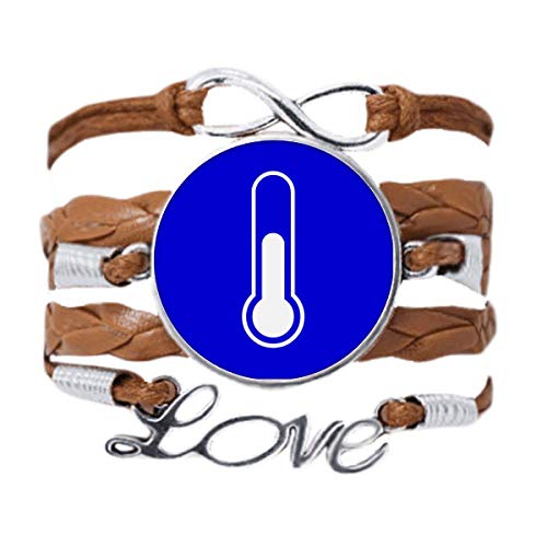 Bracelet en cuir noir DIYthinker cordon tressé carré bleu