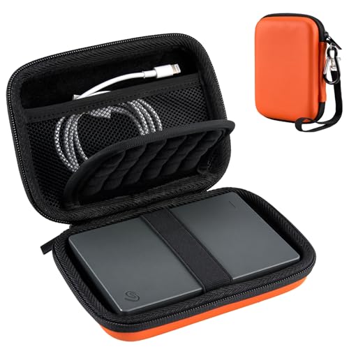 ProCase Amazon ProCase External Hard Drive Travel Case for 2.5" HDD/SSD -Orange
