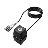 Desktop Computer Power Switch Power Supply Cable, AZMXDVP External Remote Start PC Motherboard Power ON/Off Switch Button Extension Cable 1.6M Length-M20 (Black)