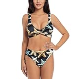 Conjunto de bikini Seashell Starfish para natación, piscina, playa, vacaciones, deportes acuáticos, esencial, Negro, XXL
