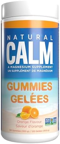 Natural Calm Magnesium Gummies (Orange Flavour), 120 Count - Chewable - Fast Absorbing - Relaxing - Vegan, Gluten-free, Ages 4 and up