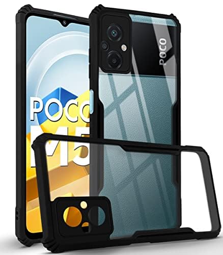 Image of Jkobi Back Cover Case for Poco M5 (Shockproof with Polycarbonate Clear Panel | Professional Black)