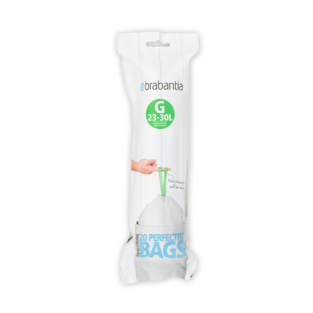Brabantia Bin Liners - White - 30L - Plastic - New