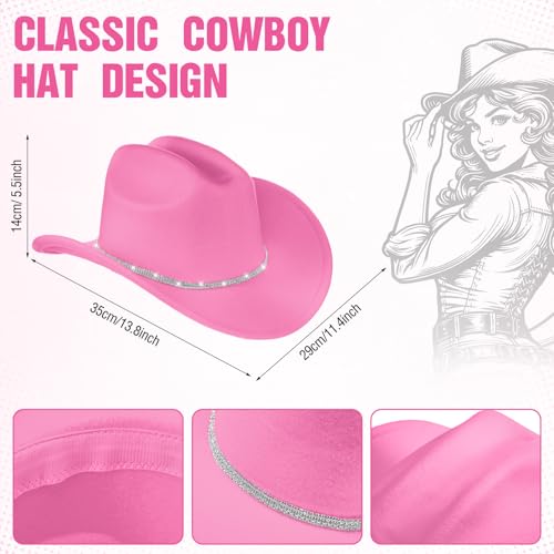 Image of Tisancy 4 Pcs Rhinestone Belt for Men Women Glitter Cowboy Hat Diamond Chain Earring Outfit for Party Supplies