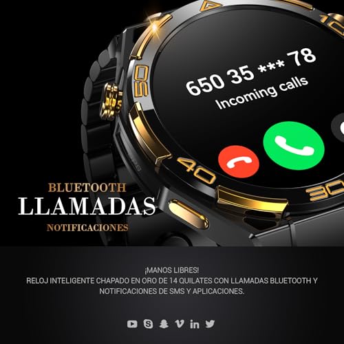 Blackview Smartwatch -GPS, AI, Linterna, Brújula, AMOLED 1.43" Reloj Inteligente Hombre -Monitor de Frecuencia Cardíaca/Presión Arterial, Llamadas Bluetooth, 100+ Modos Deportivos, Android/iOS, Negro - imagen 3