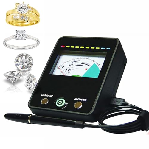 GYQSSD High Accuracy Professional Diamond Moissanite Tester, Gemstone Tester Jewelry Test Selection Tool with Pointer Board and Indicator Light, Automatic Calibration