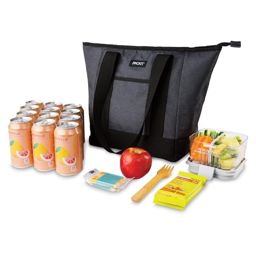 PackIt(R) Freezable 12-Can Cooler Tote, City Charcoal, Built with EcoFreeze(R) Technology, Reusable, Foldable, Zip Closure, with Shoulder Straps for Easy Carrying by PackIt - Image 7