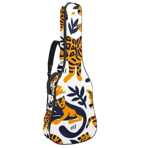 Sac à dos guitare acoustique 109 cm étui souple tissu Oxford imperméable motif animaux