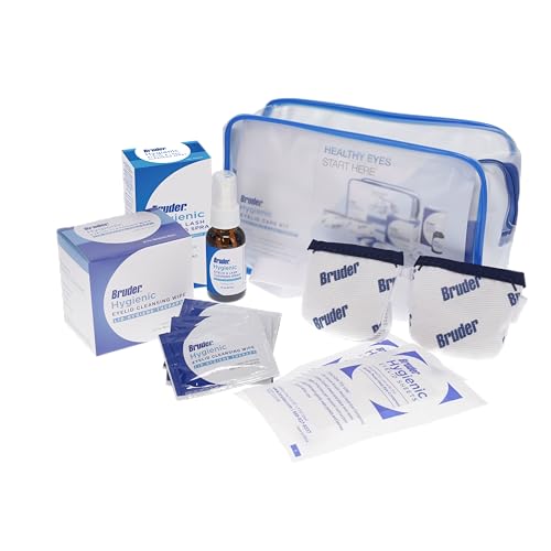 Bruder Hygienic Eyelid Care Kit - Moist Heat Eye Compress Mask Eyelid Cleansing Wipes & Spray - Soothe Dry Eyes & Improve Health