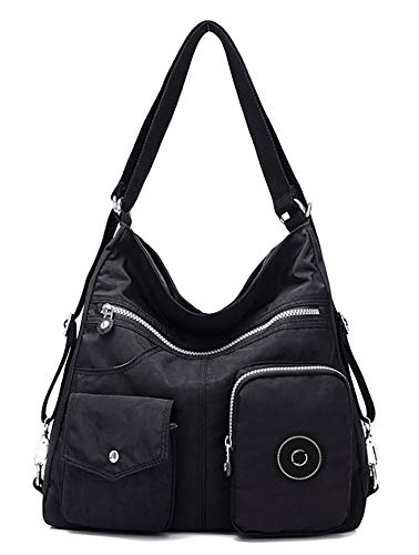 GFM® - Borsa a tracolla e zaino in nylon 2 in 1