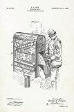 Mailing Box Notebook: Vintage Mailing Box Patent Print Art, Postman Journal, 120 Dot Grid Pages