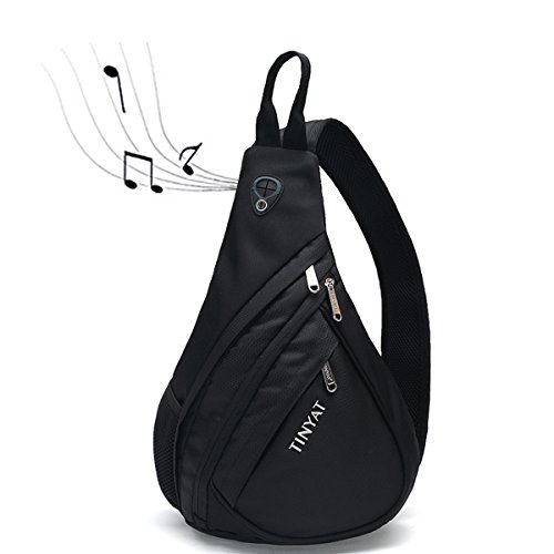 TINYAT Sling Bag Men Hombro Cross Body Bag - Mochila de Senderismo Sport Bicycle Mochila Bolso School Daypack para Mujer, T609 (Negro /509) Cover