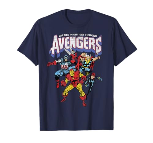 Marvel Avengers Classic Vintage Group Shot Graphic T-Shirt T-Shirt