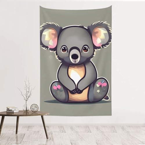 Tenture en velours de pêche motif koala décoration d'intérieur