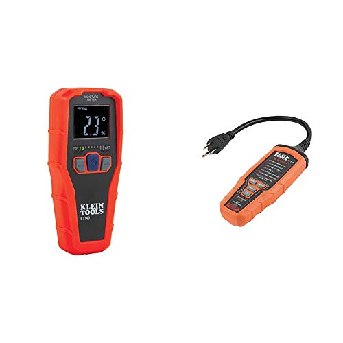 Klein Tools ET140 Pinless Moisture Meter & RT310 AFCI and GFCI Outlet and Device Tester for North American AC Electrical Outlet Receptacles