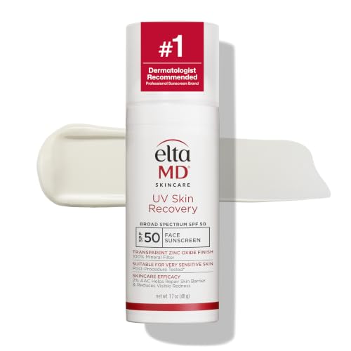 EltaMD UV Skin Recovery Untinted 100% Mineral Face Sunscreen, SPF 50 1.7 oz