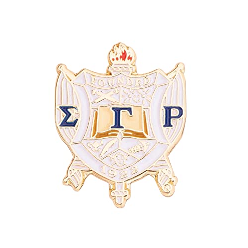 Image of Desert Cactus Sigma Gamma Rho Sorority Lapel Pin SGRho Made of Metal for Formal Wear, Bag and Hat Jewelry, and Tie Tack (Lapel Pin - Design A - Crest)