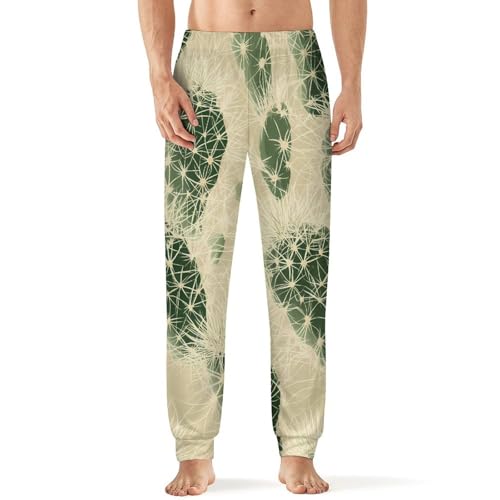 Desert Cactus Thorns Landscapes Men's Pajama Pants Lounge Pant Sleepwear PJ Bottoms