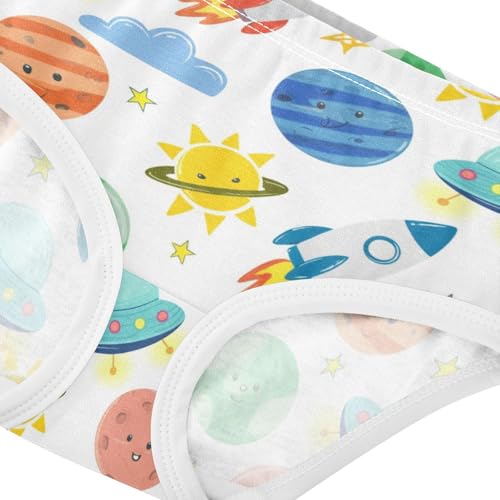Joisal Cotton Toddlers Underwear Floral Cute Cartoon Planets Panties for Girl Colorful Underpants Briefs 2t4