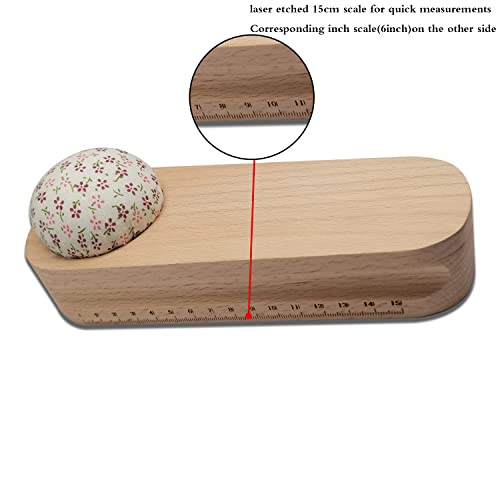 Bequilter 1Pcs Hardwood Tailors Clapper With 400Pcs Sewing Pins Patchwork Pins, Quilters Pressing And Seam Flattening Tool With Pin Cushion And Dual Unit Scale #TOP3