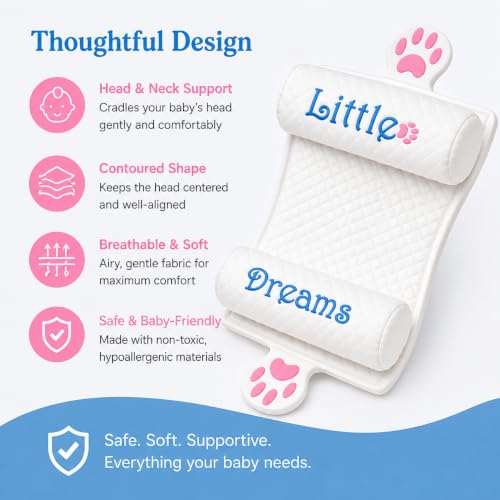 Image of Adjustable Baby Bolster Pillow for Newborn (0-12 Months)