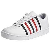 K-Swiss Classic 02248-130-M, Herren Sneaker, Weiss/Blau/Rot, 42.5 EU / 8.5 UK