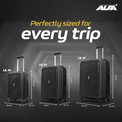 Image of ALFA by VIP Rhino Set of 2 Trolley Bag 55, 65cm | Hard Luggage| Smooth 4-Wheel Suitcase| Combination Lock with Secured Zip| Sturdy Push Button | 3-Year Warranty