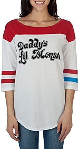 Bioworld Suicide Squad Harley Quinn Daddy's Lil Monster Juniors Raglan T-Shirt