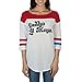 Bioworld Suicide Squad Harley Quinn Daddy's Lil Monster Raglan T-Shirt (Medium) White