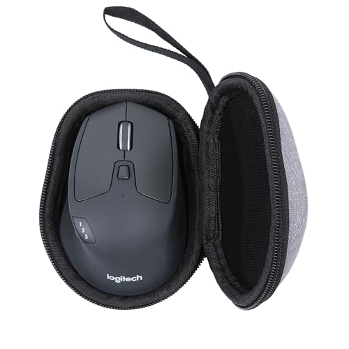 Ginsco Hard Travel Case Compatible with Logitech M720 Triathlon/M705 Marathon/M510/M550/M330/M317/M196/M185 Wireless Mouse Universal Hard Shell Storage Case (Gray M)