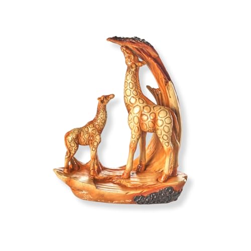 Eldo® Dekofigur Giraffe mit Kind in Holzoptik, Deko Skulptur Giraffe...