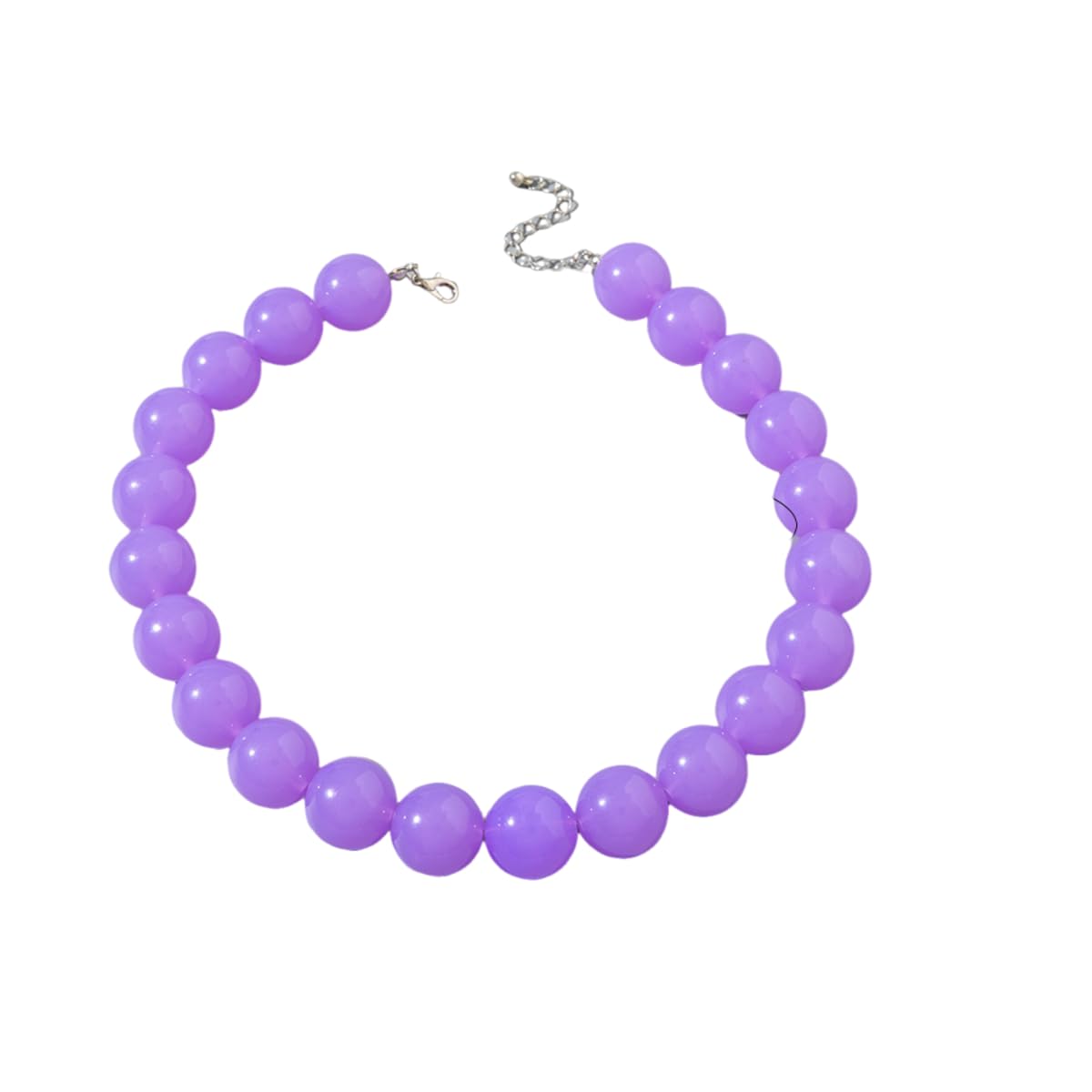 Colorful Acrylic Round Beaded Choker Necklace Handmade Adjustable Resin Chunky Candy Color Beads Necklace Bohemia Geometric Statement for Women Costume Party Summer Vacation Jewelry Gifts