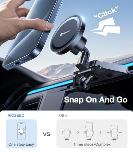 Vicseed 2024 Upgraded For Magsafe Car Mount Cd Slot [Strongest Magnet Power] Super Stable Magnetic Phone Holder For Car Vent 360° Rotatable Cd Player Phone Mount For Iphone 16 Pro Max 15 14 13 Samsung thumb #6
