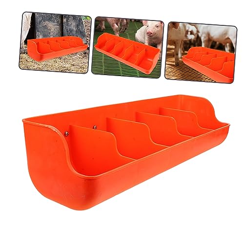Mangeoire murale pour cochons à 5 compartiments orange en plastique - 7