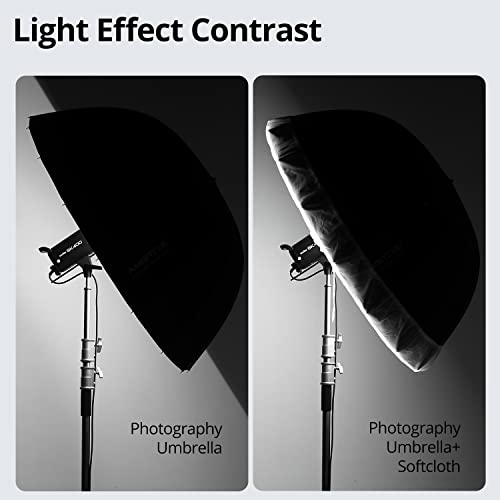 Parapluie parabolique argenté noir UB-130W AMBITFUL avec diffuseur - 3