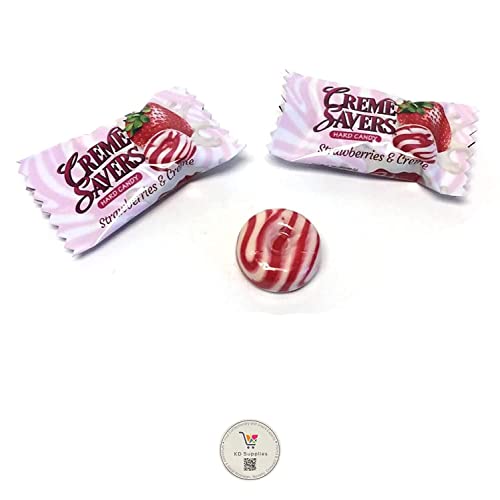 Creme Savers Original Classic Hard Candy 3 Oz Peg Bags (Pack Of 3) + Bonus Mystery Candy (Strawberry) #TOP2