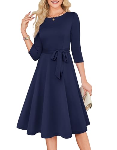 RUMIA Women's Cocktail Dresses 3/4 Sleeve Vintage Wedding Guest Dress (XS-3XL) - Image 3