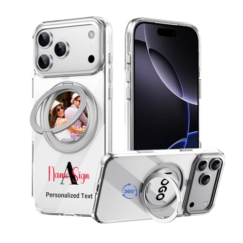 Coque iPhone 17 Pro Max personnalisable avec anneau rotatif 360