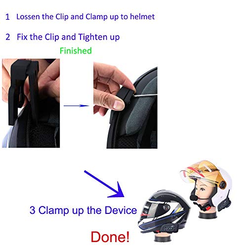 Helmet Intercom Motorcycle Communication System Vnetphone V6 Interphone Moto Helmet Bluetooth Wireless Intercom Headset (850mAh Longer Battery life/Handsfree/Range-1200M) (1pack) - Thumbnail 7