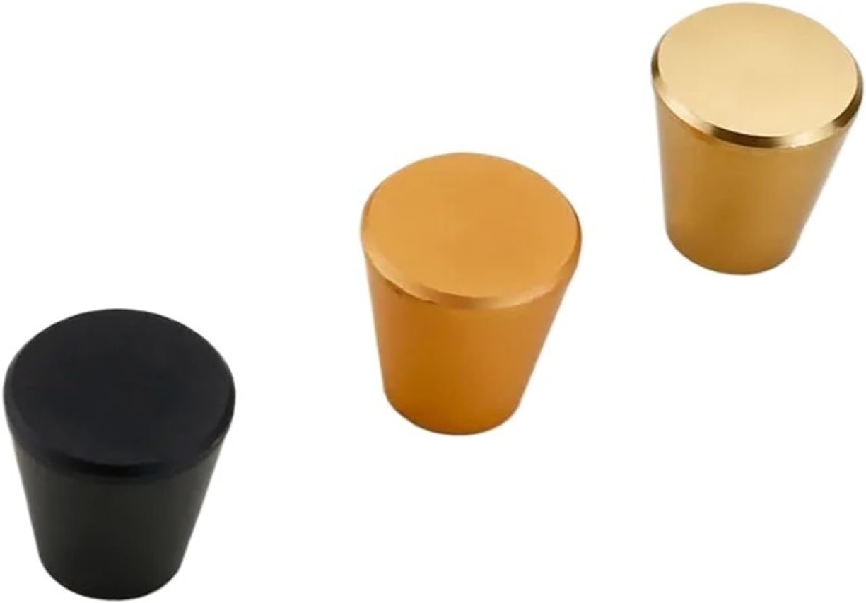 Aluminum Alloy Single Hole Kitchen Cabinet Handles Solid Drawer Knobs Wardrobe Cupboard Door Handles Furniture Hardware 2Pcs(Black S)