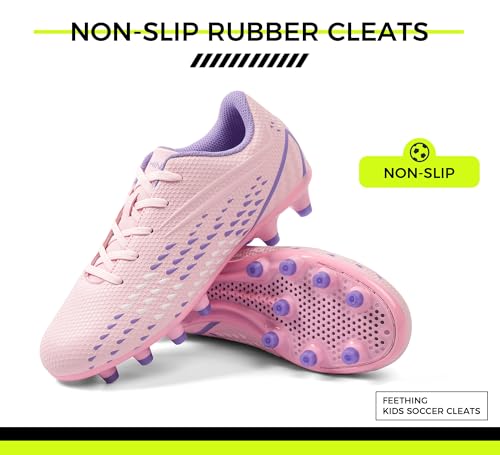 Kids Soccer Cleats for Boys/Girls Youth Lightweight Football Shoes for Firm Ground Non-Slip Athletic Cleats for Little Big Kids4