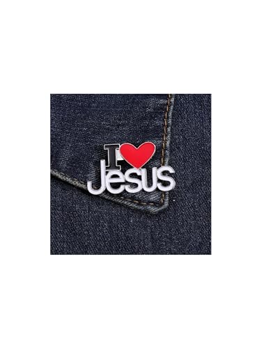 Image of I Love Jesus Religious Lapel Pin Perfect for Backpacks, Hats, and More - Show Your Faith with this Eye-Catching Brooch