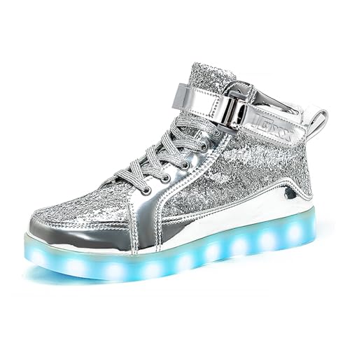 Image of IGxx LED Light Up Shoes for Men USB Recharging High Top LED Sneakers Women Kids