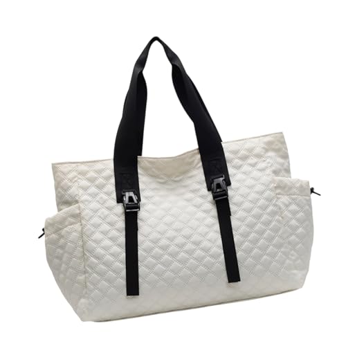 Rulbelok Bolsa acolchada ligera de gran capacidad, bolsa de hombro con correa cómoda para el trabajo, viajes, bolsa de trabajo de gran capacidad, beige